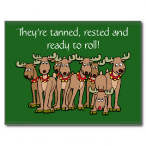 Humorous Reindeer Cards or Stickers Postcard