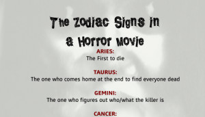 The Zodiac Signs in a Horror Movie