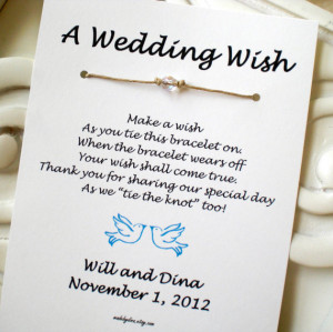 Love Birds - A Wedding Wish with Doves - Wish Bracelet Wedding Favor ...