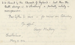 ... correspondence: letters reveal George Mallory’s flirtatious side