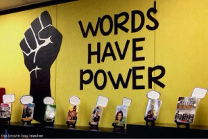 Words Have Power {Book Display} http://thebrownbagteacher.blogspot.com ...