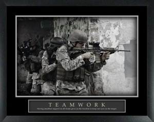 ... Military Armed Forces Team Support Unit Framed Motivational Poster