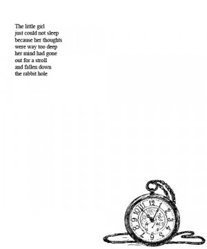 Black and White quotes clock Alice In Wonderland alice