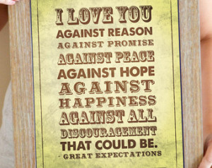 ... Quote Art Print, Love Quote, Wedding Sign, Literature Quote, Playbill