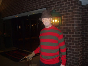 had a great conversation with this guy in a Freddy Krueger costume ...