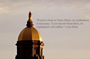Notre Dame according to Lou Holtz