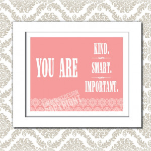 ... You are Important // The Help Quote // Typography. $12.00, via Etsy