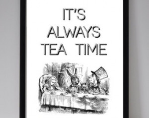 Alice In Wonderland Mad hatter' s Tea Party Quote Print, Book Quote ...