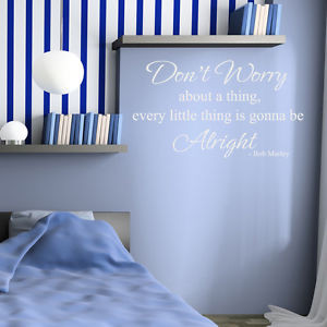 Black BOB MARLEY Inspirational Vinyl Wall Decal Quote Sticker Wall Art ...