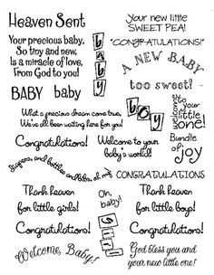 ... newborn! There are a variety of sayings using a variety of fonts and