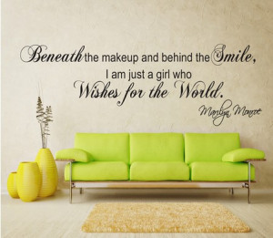 MARILYN MONROE WISH WALL ART QUOTE STICKER - BEDROOM LOUNGE LOVE DECAL ...
