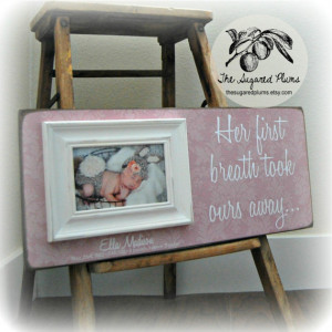 Goddaughter Baby Girl Picture Frame Personalized Custom 8x20 HER FIRST ...