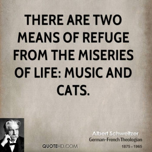 There are two means of refuge from the miseries of life: music and ...