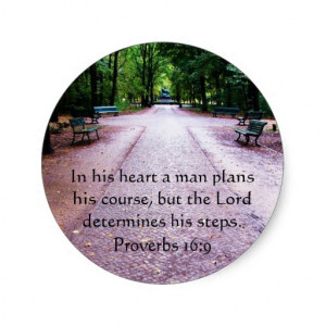 Proverbs 16:9 Inspirational Bible Verse Sticker