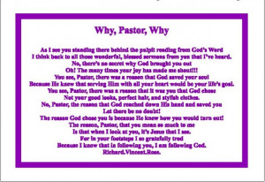 Pastor Appreciation Quotes Why, pastor, why mini