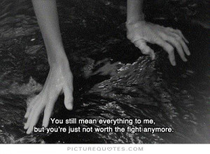 ... to me but you're just not worth the fight anymore Picture Quote #1