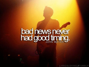 Bad news never had good timing