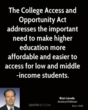 Opportunity Act addresses the important need to make higher education ...