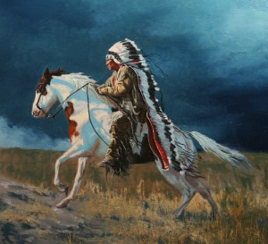 Native American Horses Western Wallpaper