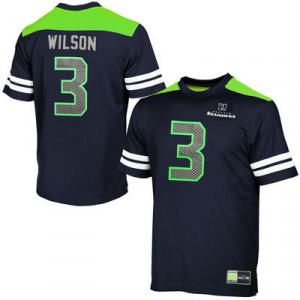 Russell Wilson Seattle Seahawks Hashmark Jersey T-Shirt - College Navy