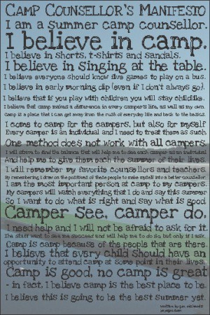 Camp Counselor Manifesto Poster