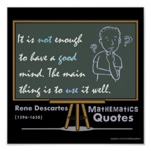 Rene Descartes Mathematics Posters Quotes