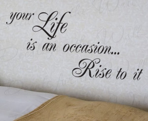 Rise to the Occasion Life Wall Decal Quote
