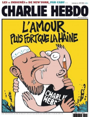 The Nov. 2011 cover of Charlie Hebdo after their offices were ...