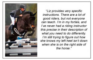 Horse jumping and quote.