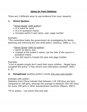 How to Do in Text Citations MLA