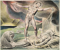 ... of Job , Satan pours on the plagues of Job, by William Blake