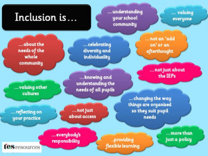 and poster explaining what inclusion is/should be in the classroom ...