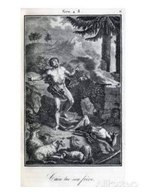 Bible, Cain killing Abel The first murder Giclee Print