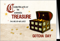 Treasure Chest of Pirate Gold Gotcha Day Celebration, Adoption card ...