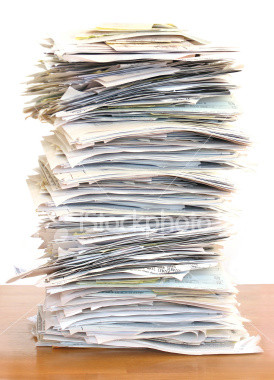 stack of papers.