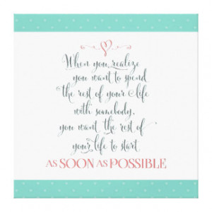 When Harry Met Sally Quote Teal & Coral Canvas Stretched Canvas Print