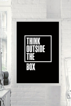 Inspirational Quote Think Outside The Box by TheMotivatedType, $9.00