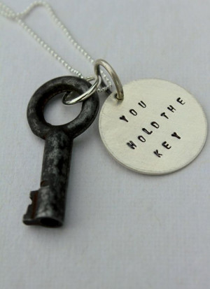 Inspirational You Hold the Key Quote Necklace by whiteliliedesigns