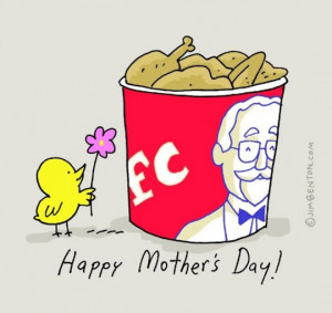 Funny photos funny chicken mom KFC bucket