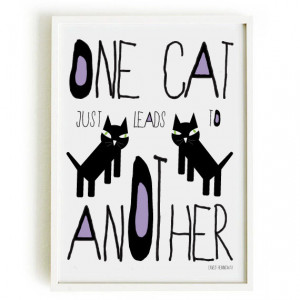CAT quote poster 2-cat poster qoute by Ernest Hemingway - art print by ...