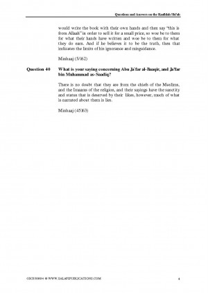 REFERENCE: The Raafidah (Shi`ah) Questions and Answers On the Raafidah ...