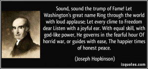 Sound, sound the trump of Fame! Let Washington's great name Ring ...