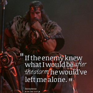 Quotes Picture: if the enemy knew what i would be after the storm, he ...