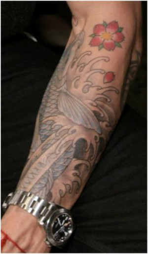 Anthony Kiedis koi carp tattoo