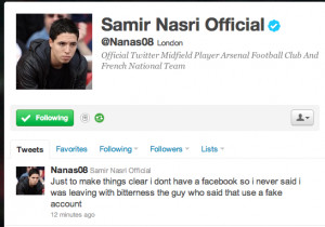 Nasri Confirms Fake Facebook Quotes!