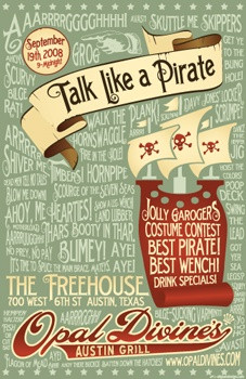 pirate phrases and cool poster