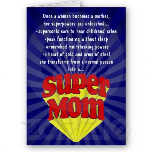 Funny Mother's Day Greeting Card, Super Mom Superhero #mothersday