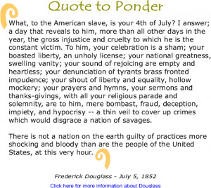 ... people of the United States, at this very hour. - Frederick Douglass