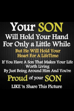 Your son will hold your hand for only a little while