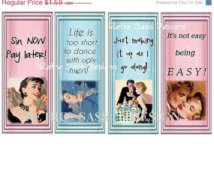 ON SALE RETRO 1950's hang tags- bookmarks with attitude sayings set of ...